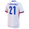 Original Fußballtrikot Frankreich L. Hernandez 21 Auswärtstrikot EURO 2024 Für Herren